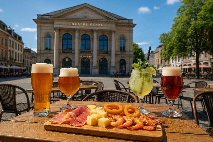 Une table bien garnie pour boire un verre à Namur
